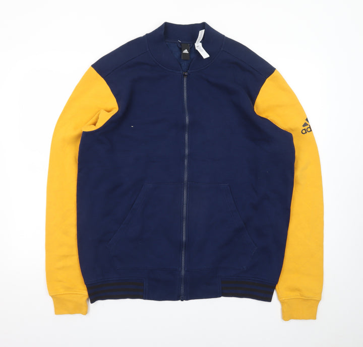 Adidas Men's Blue & Yellow Varsity Full Zip Jacket Size L