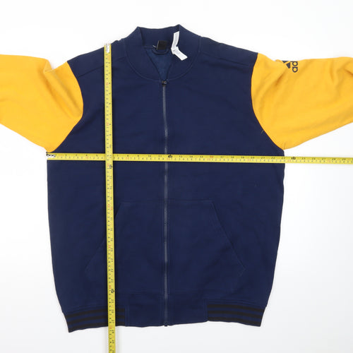 Adidas Men's Blue & Yellow Varsity Full Zip Jacket Size L