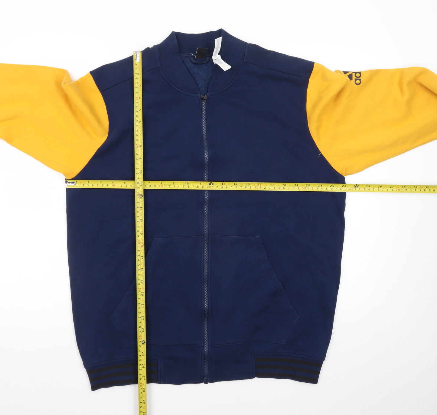 Adidas Men's Blue & Yellow Varsity Full Zip Jacket Size L