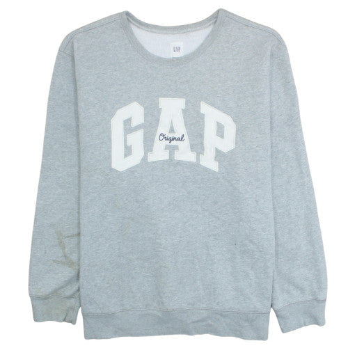 GAP Women's Grey Original Logo Pullover Sweatshirt XL Cotton Blend