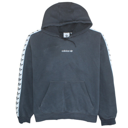 Adidas Men's Black XL Pullover Hoodie with Logo Tape Trim