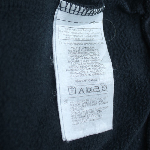 Adidas Men's Black XL Pullover Hoodie with Logo Tape Trim