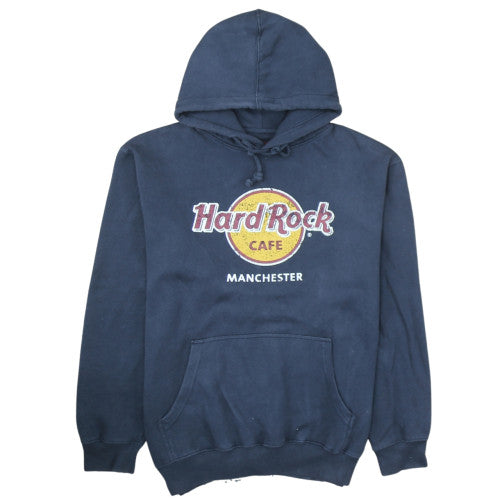 Hard Rock Cafe Men's Blue XL Pullover Hoodie Manchester Logo