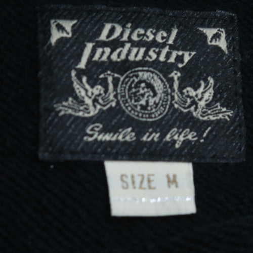 Diesel Industry Men's Black Size M Pullover Hoodie Graphic Print Cotton