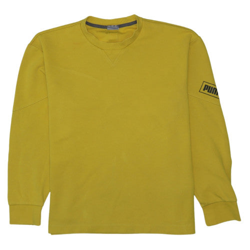 Puma Men's Yellow Crew Neck Pullover Sweatshirt M