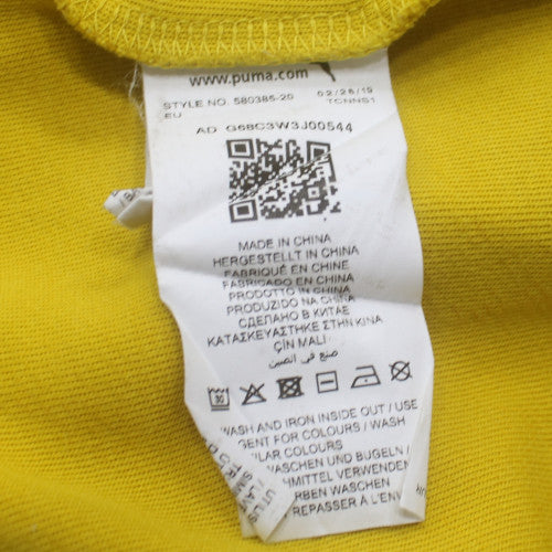 Puma Men's Yellow Crew Neck Pullover Sweatshirt M