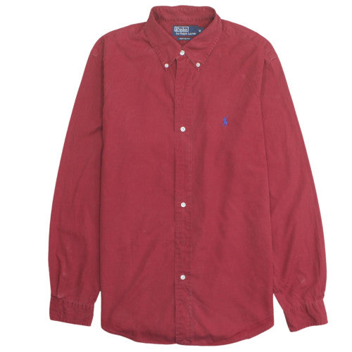 Polo Ralph Lauren Men's Red Custom Fit Long Sleeve Button-Up Shirt Size M