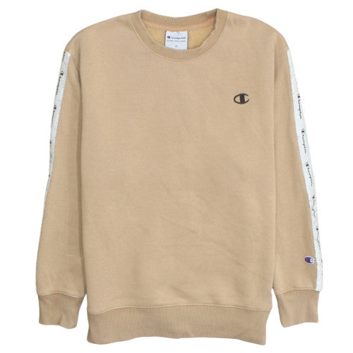Champion Men’s Beige Logo Pullover Sweatshirt XS Regular Fit