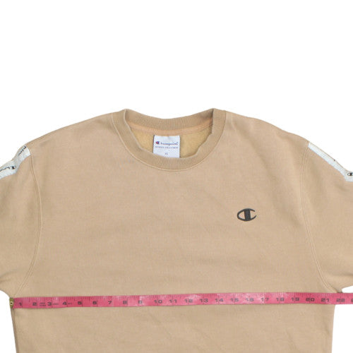Champion Men’s Beige Logo Pullover Sweatshirt XS Regular Fit