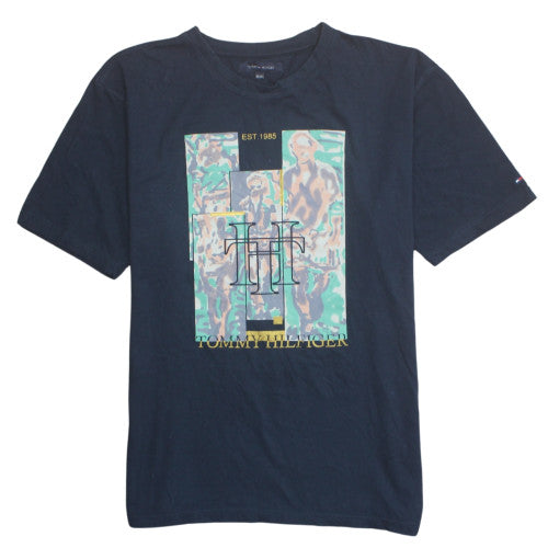 Tommy Hilfiger Men's Blue 2XL Graphic Cotton T-Shirt