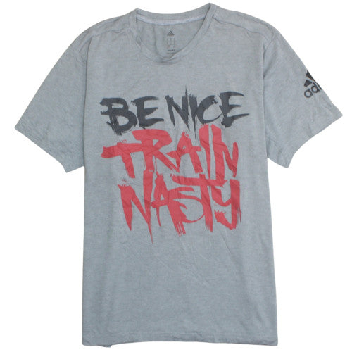 Adidas Men's Grey 'Be Nice Train Nasty' Climalite XL T-Shirt