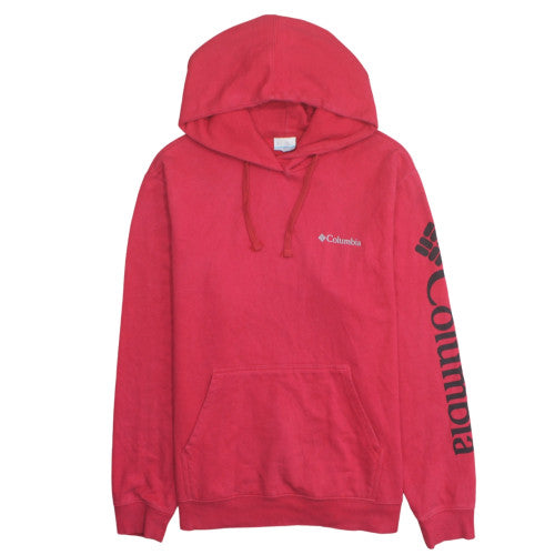 Columbia Men Red Pullover Hoodie L Outdoor Fleece Sweatshirt