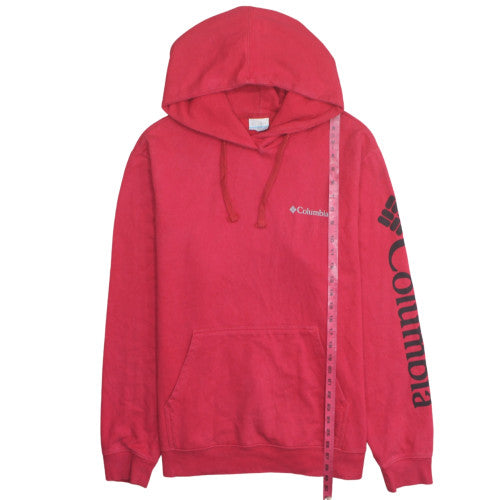 Columbia Men Red Pullover Hoodie L Outdoor Fleece Sweatshirt