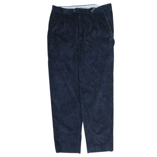 Burberrys Men's Blue Corduroy Regular Fit Trousers Size 44