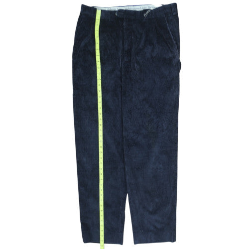 Burberrys Men's Blue Corduroy Regular Fit Trousers Size 44