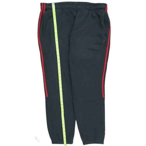 Adidas Men's Black 2XL Jogger Sweatpants with Red Stripes