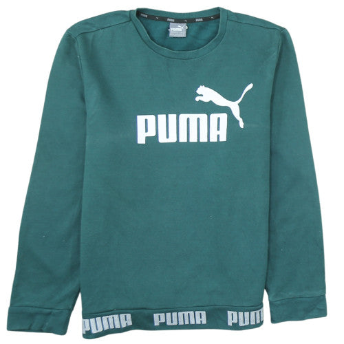 Puma Men's Green Graphic Logo Pullover Sweatshirt Size M