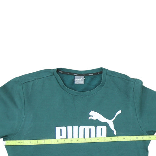 Puma Men's Green Graphic Logo Pullover Sweatshirt Size M