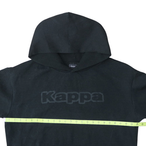 Kappa Men’s Black Pullover Hoodie L Regular Fit Sports Logo