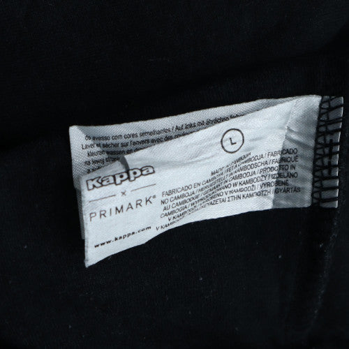 Kappa Men’s Black Pullover Hoodie L Regular Fit Sports Logo