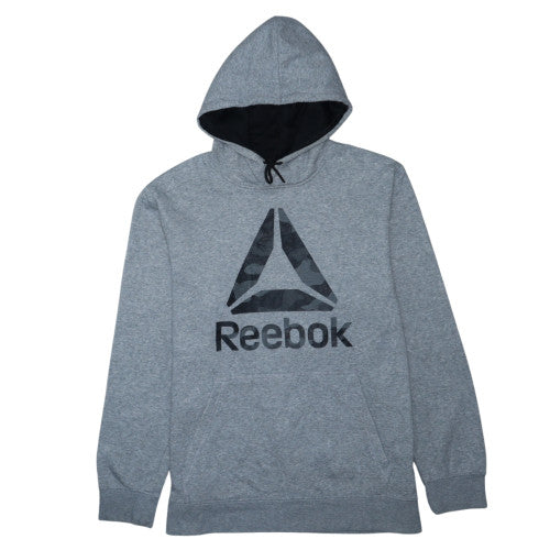 Reebok Men's Grey XL Pullover Hoodie Fleece Sports Sweatshirt