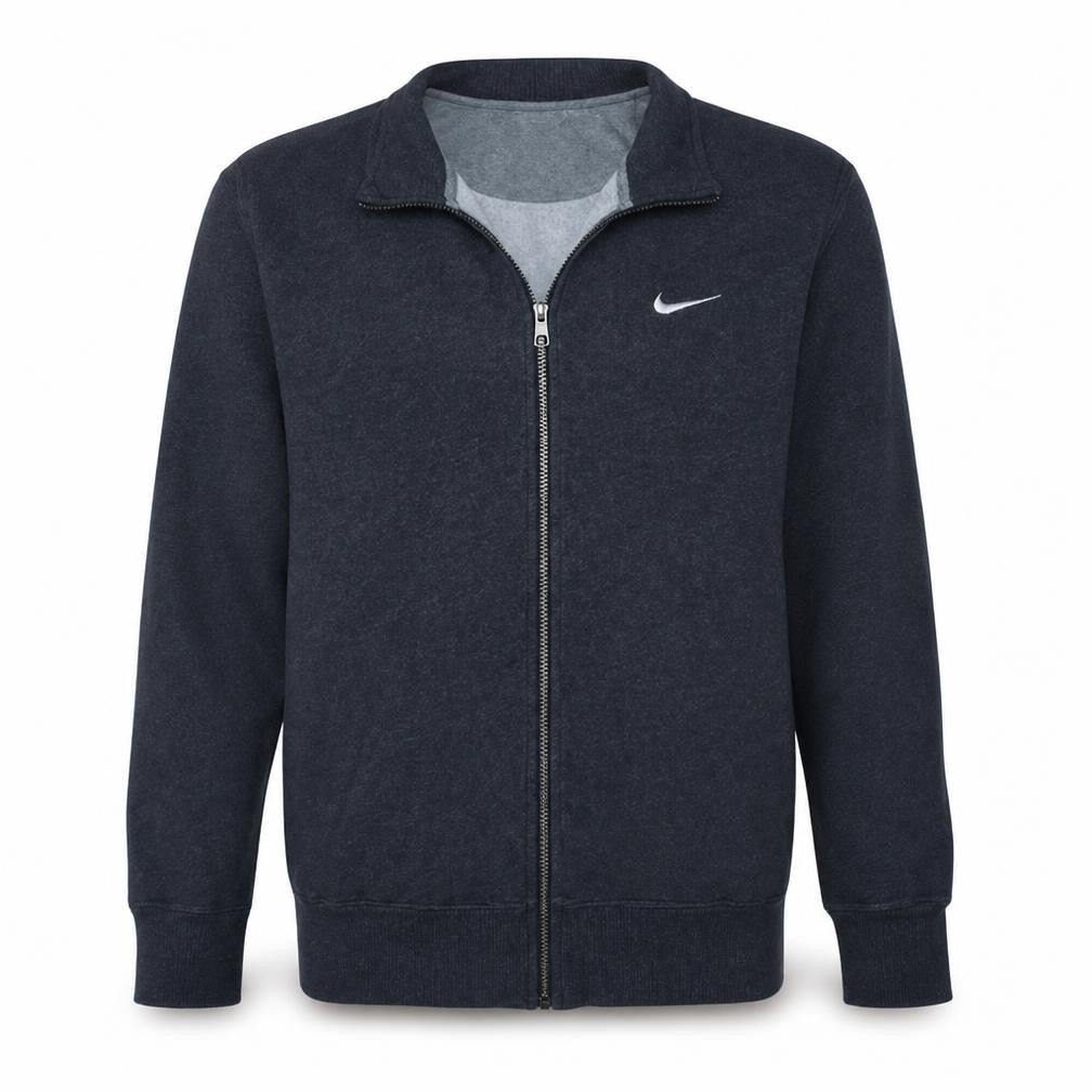 Nike Men's Grey Full Zip Sweatshirt L Cotton Blend Fleece Classic Fit