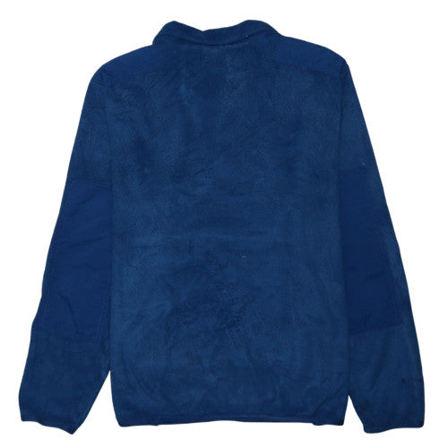 Nike Men's Blue Fleece Half Zip Pullover Sweatshirt L Logo Regular Fit