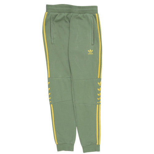 Adidas Men Green Jogger Sweatpants Size S Elastic Waist Cotton Blend