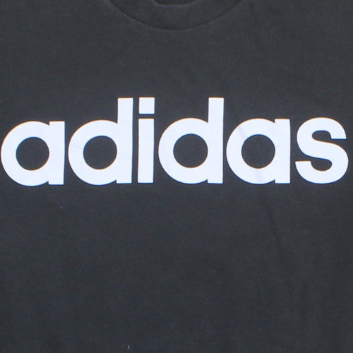 Adidas Men's Black Crew Neck Short Sleeve Graphic T-Shirt Size M