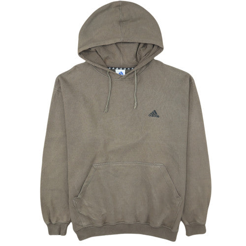Adidas Men's Brown Pullover Hoodie M Regular Fit Fleece Sportswear