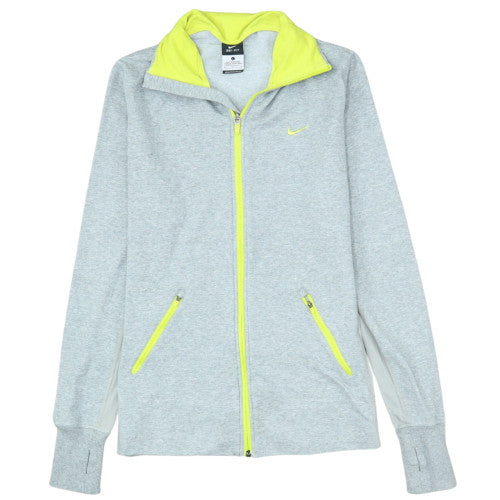 Nike Women’s Grey Dri-Fit Full Zip Hoodie L Lightweight Sportswear