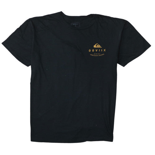 Quiksilver Men's Black Graphic Print Cotton T-Shirt XL Regular Fit