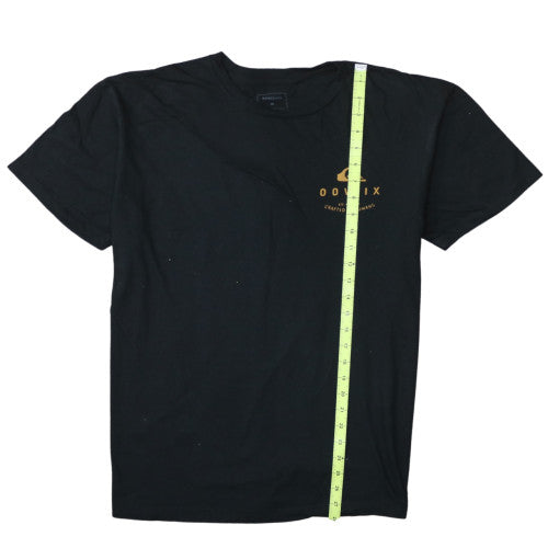 Quiksilver Men's Black Graphic Print Cotton T-Shirt XL Regular Fit