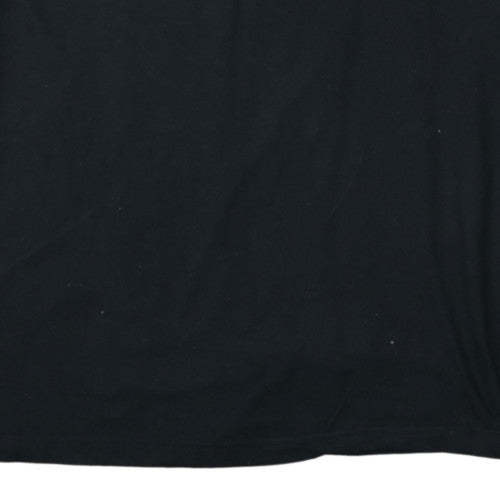 Quiksilver Men's Black Graphic Print Cotton T-Shirt XL Regular Fit