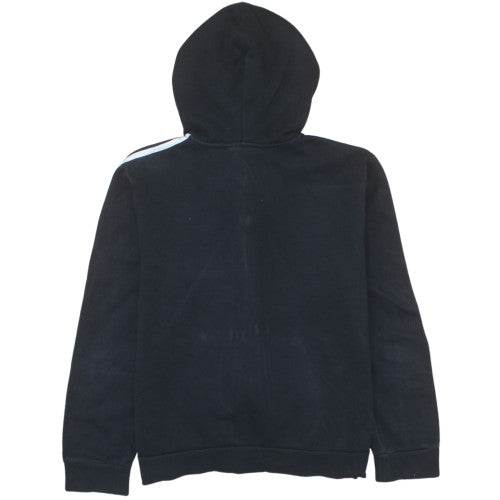 Adidas Men Black XL Full Zip Hoodie with Logo and Stripes