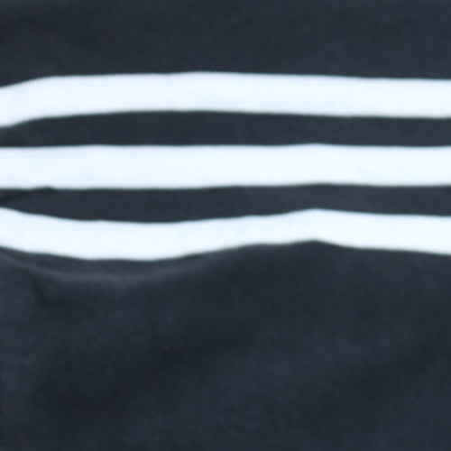 Adidas Men Black XL Full Zip Hoodie with Logo and Stripes