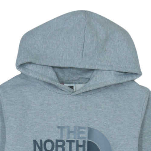 The North Face Boys Grey Pullover Hoodie XL Cotton Blend Logo Sweatshirt