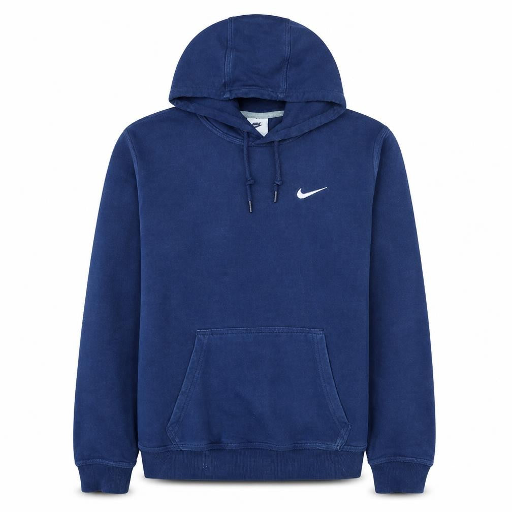Front view of Nike Men's Blue Pullover Hoodie M Regular Fit Fleece Sweatshirt