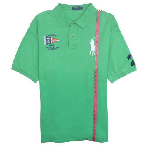Ralph Lauren Men’s Green 3XLT Tall Cotton Polo Shirt Nautical Embroidered