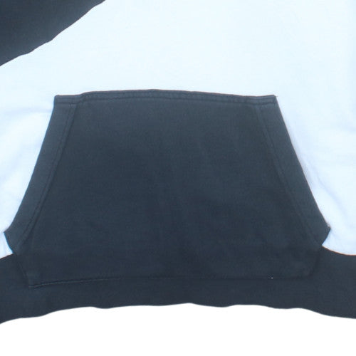 Adidas Womens Black Colourblock Hoodie Size 10 Cotton Pullover