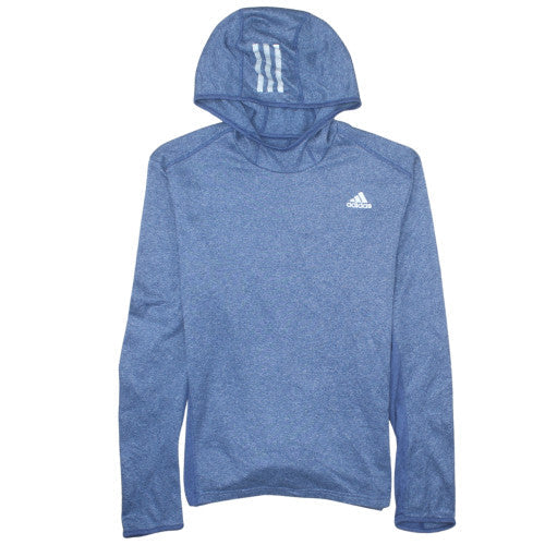 adidas Men Blue Pullover Hoodie L Lightweight Sportswear