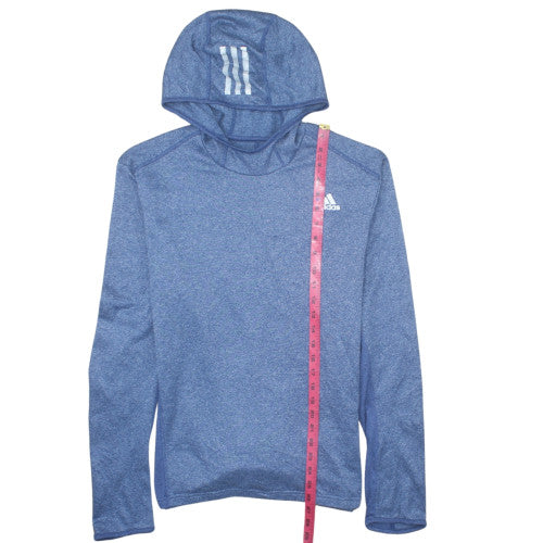 adidas Men Blue Pullover Hoodie L Lightweight Sportswear