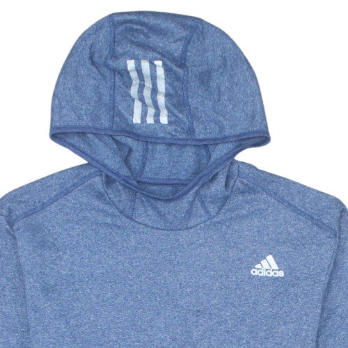 adidas Men Blue Pullover Hoodie L Lightweight Sportswear