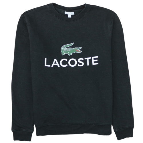 Lacoste Men's Black Logo Crew Neck Sweatshirt Size L