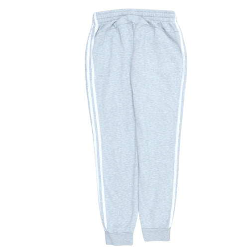 Adidas Men Grey Jogger Sweatpants Size M Regular Fit Side Stripe