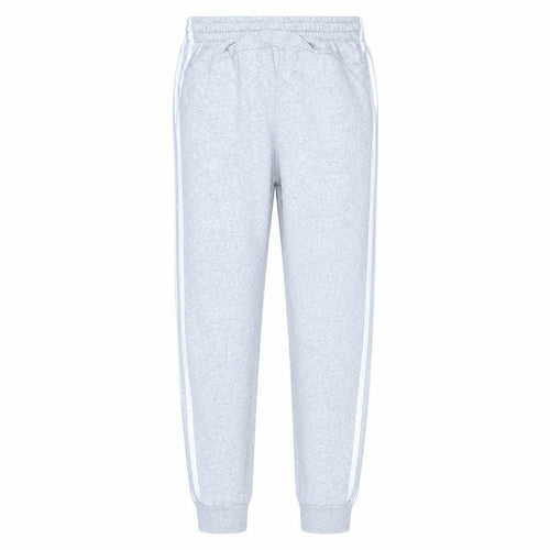 Adidas Men Grey Jogger Sweatpants Size M Regular Fit Side Stripe
