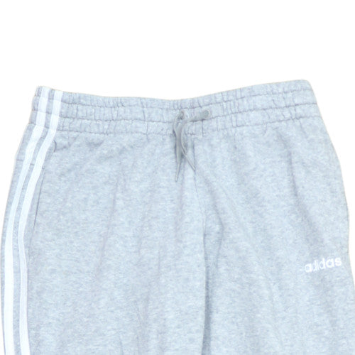 Adidas Men Grey Jogger Sweatpants Size M Regular Fit Side Stripe
