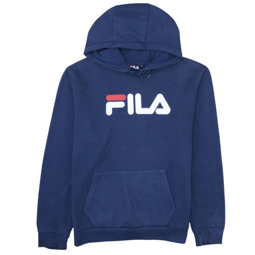 FILA Men's Blue Pullover Hoodie XL Logo Sports Fleece Sweatshirt