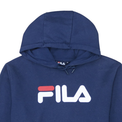 FILA Men's Blue Pullover Hoodie XL Logo Sports Fleece Sweatshirt