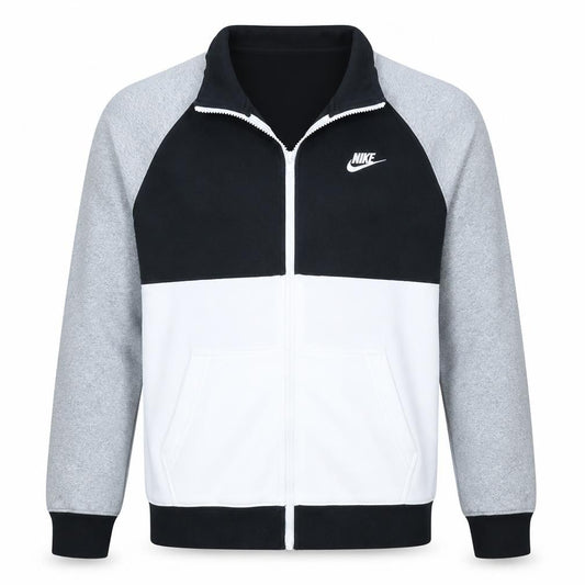 Front view of Nike Men's Black Full Zip Fleece Sweatshirt, size M